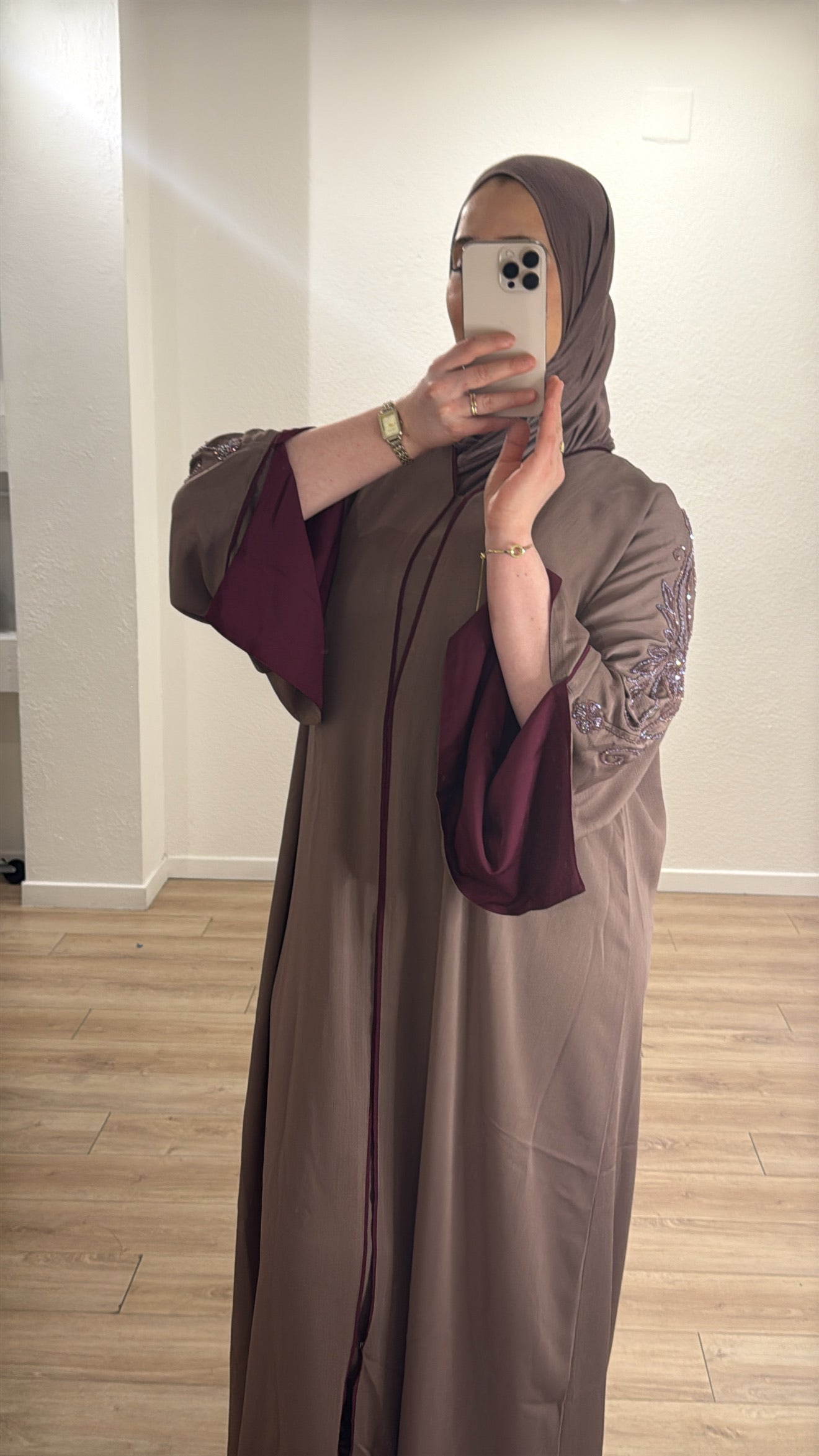 JAWHAR ABAYA | Abaya manches bicolores