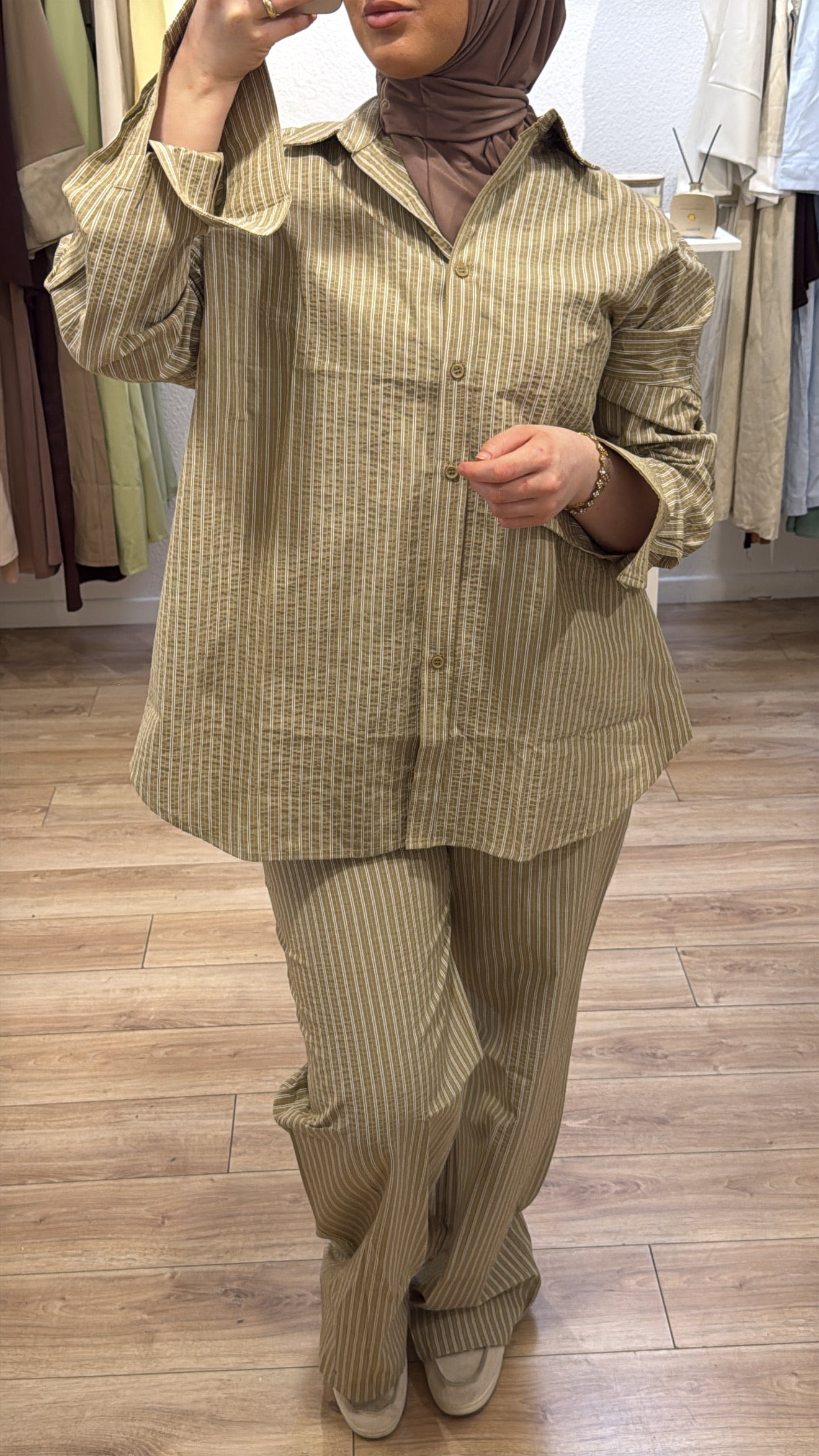 ELIA SET | Ensemble chemise rayé